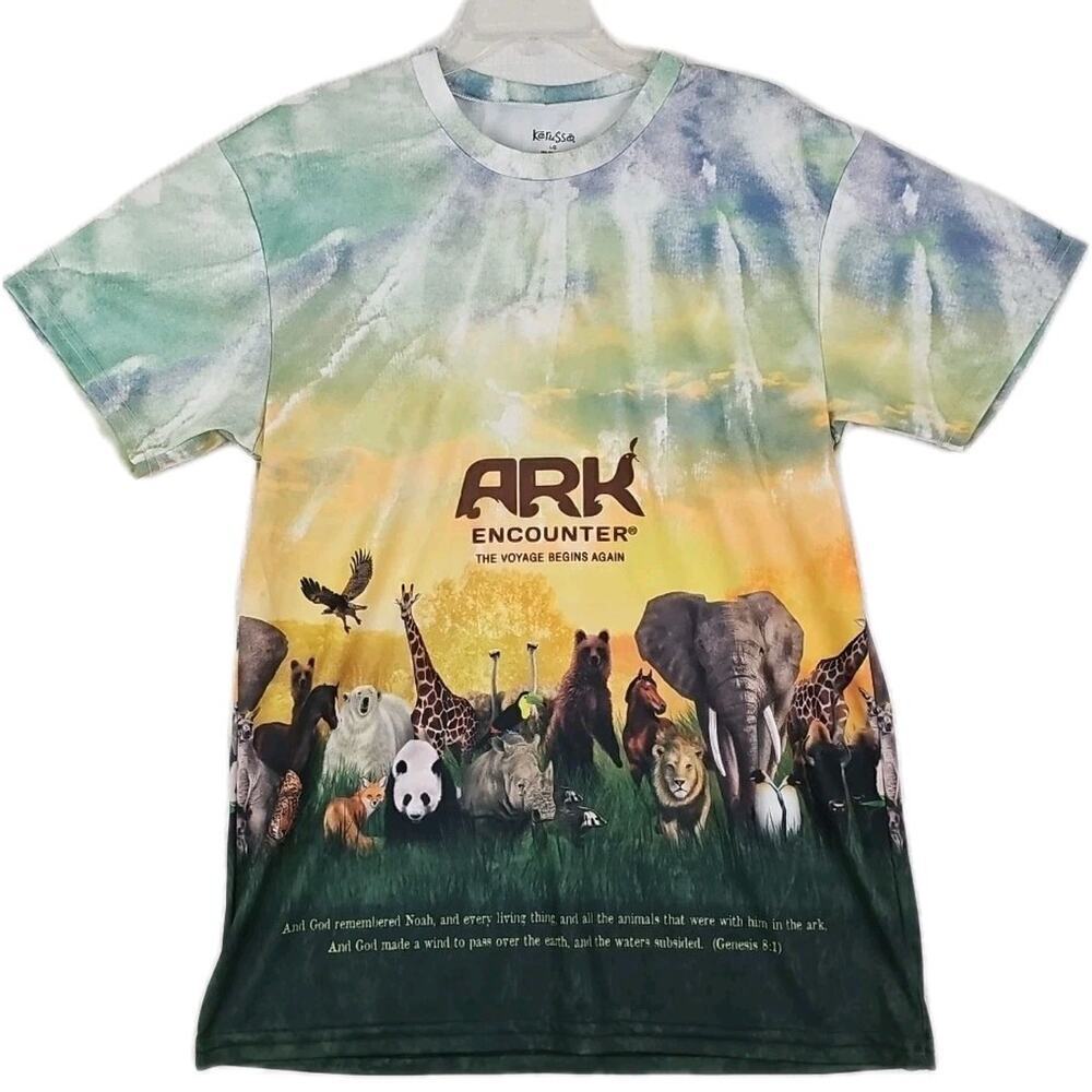 Ark Encounter~Size L~Short Sleeve Front/ Back Full Design All Over Print T-Shirt